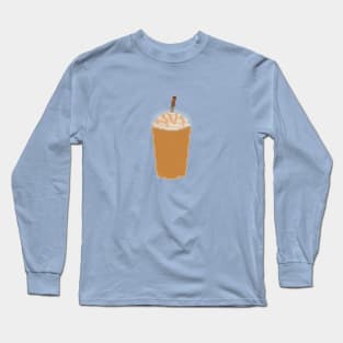 Iced frappe coffee with caramel pixel art Long Sleeve T-Shirt